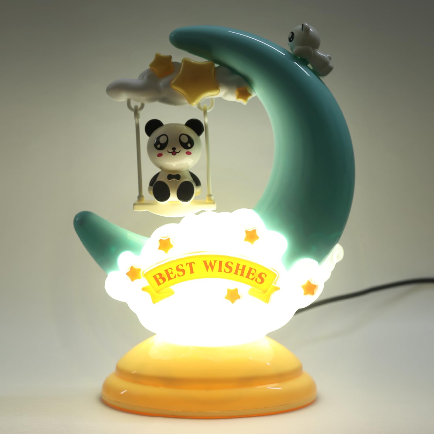 Izzhaar Moon Swing Panda Night Lamp – Cute Bedside LED for Kids