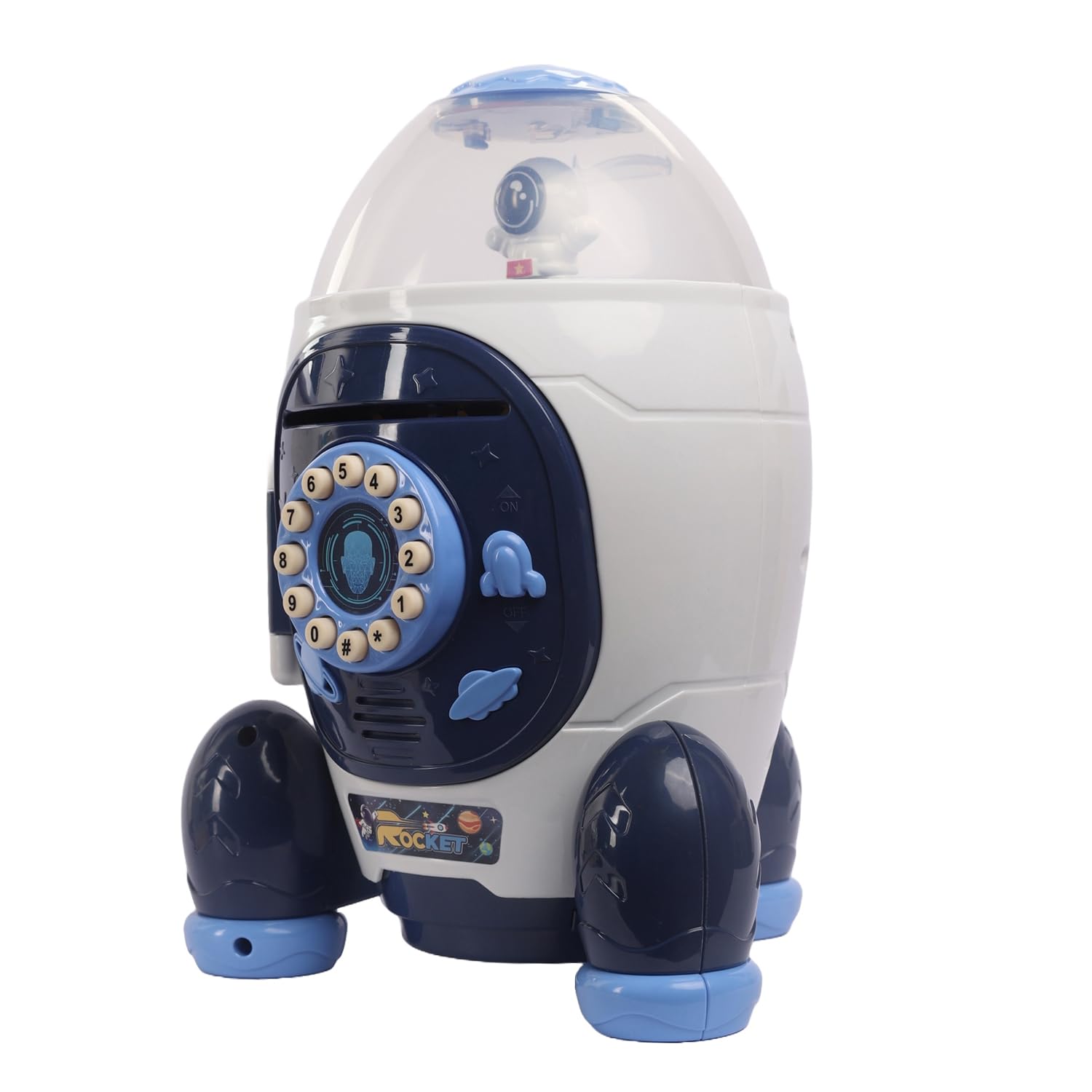 Izzhaar Rocket Piggy Bank with Password & Music – Space Theme Coin Saving Toy