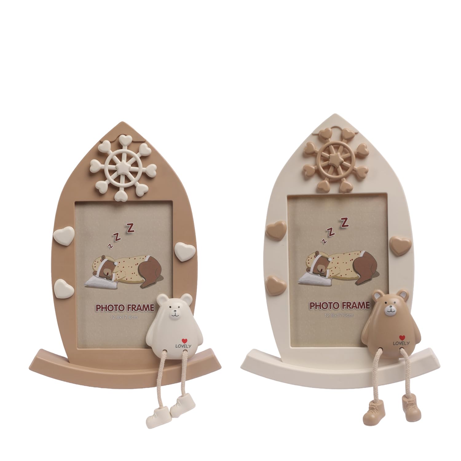 Izzhaar Cute Decorative Photo Frame Pair for Bedroom, Office & Living Room