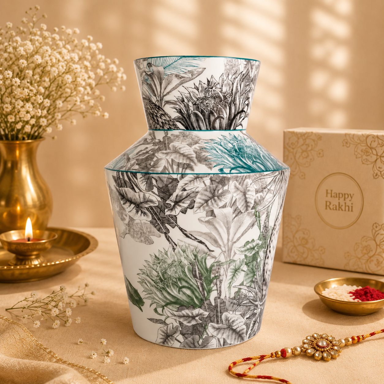 Snow Leopard Charmer Vase