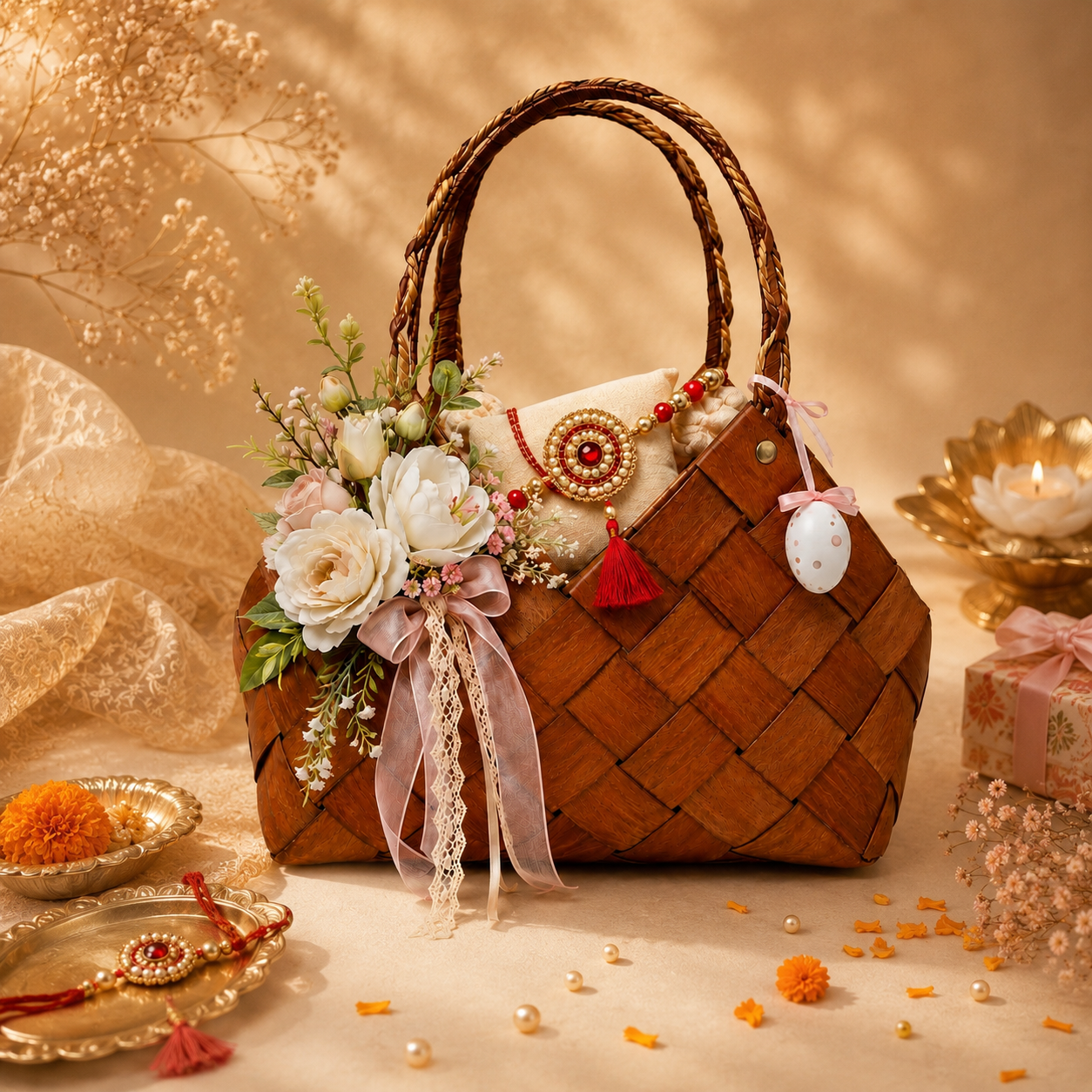 Handcrafted Wooden Basket