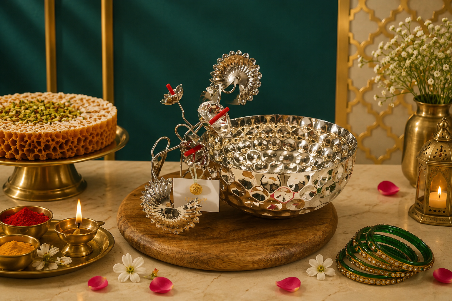 Silver Petal Luxe Bowl A.