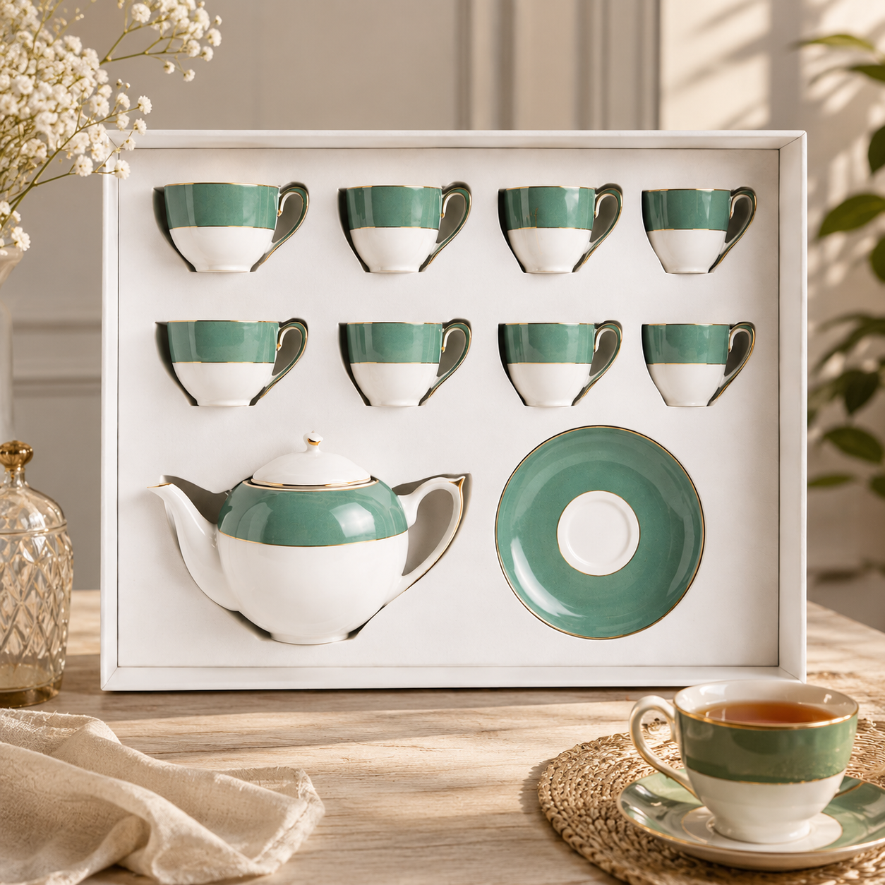 Izzhaar Emerald Tea Set.