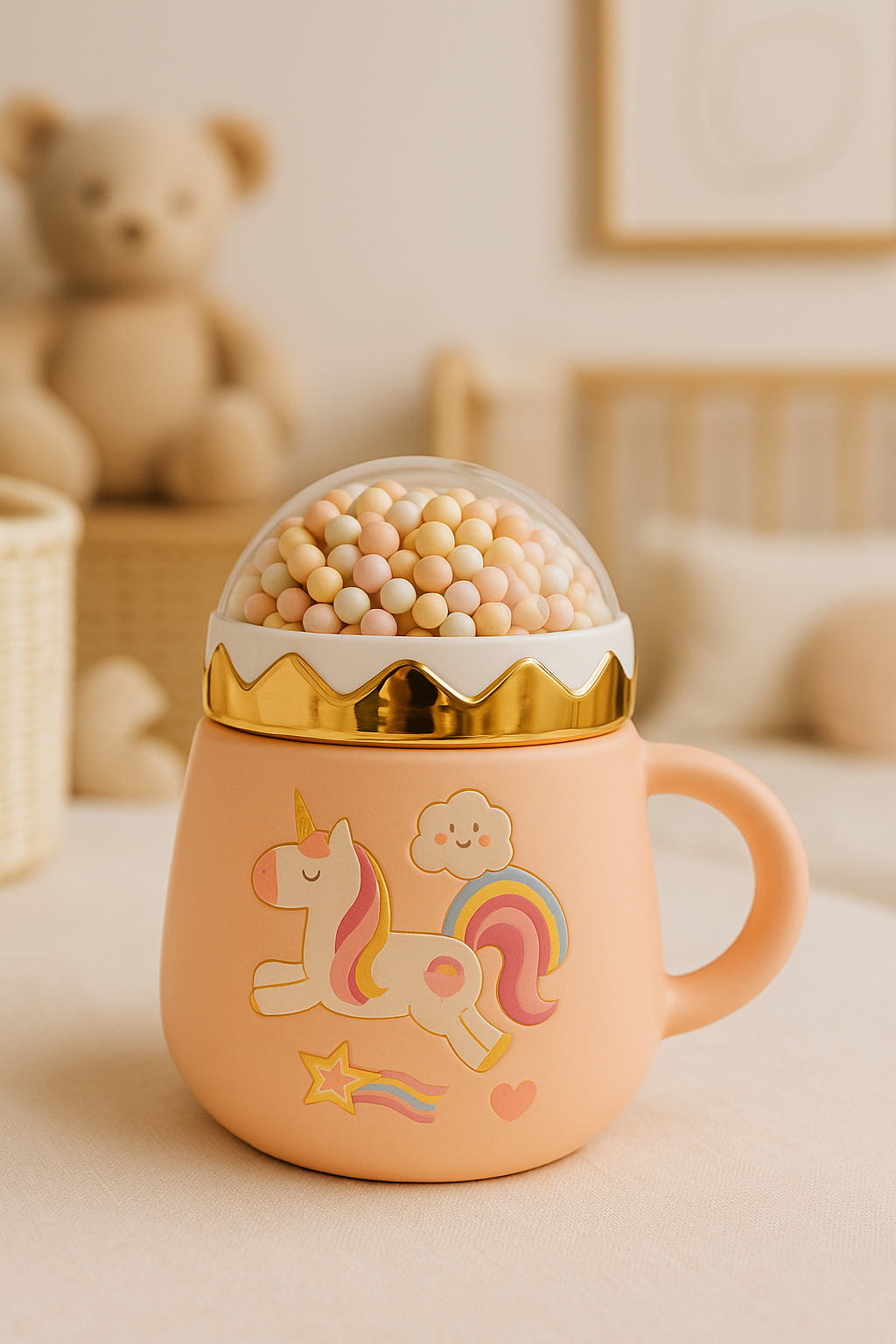Izzhaar Magical Unicorn Candy Mug – Pastel Dome Edition