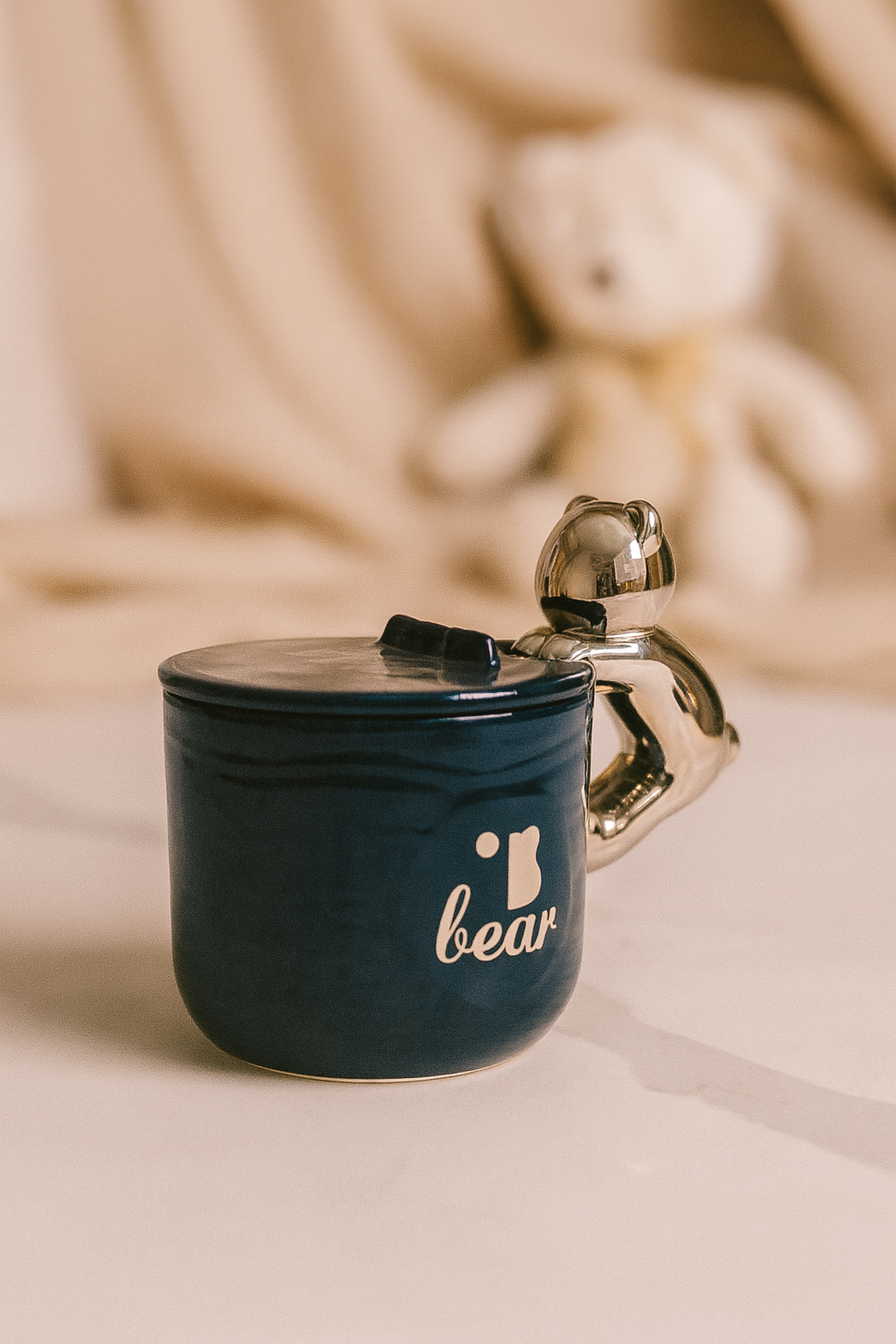 Izzhaar Cuddle Bear Blush Mug with Lid – “Perfect” Edition