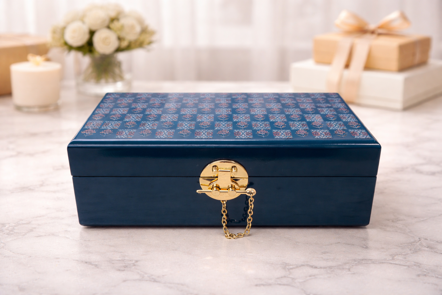 Izzhaar Royal Blue Luxury Wedding Invitation Box