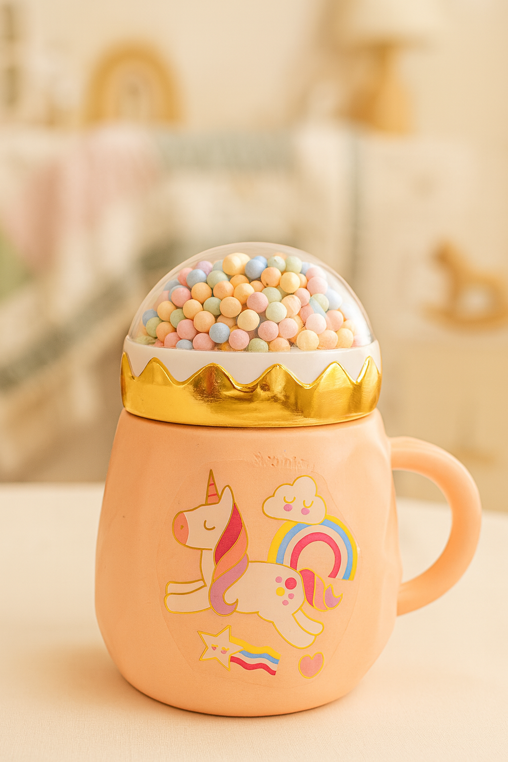 Izzhaar Magical Unicorn Candy Mug – Pastel Dome Edition