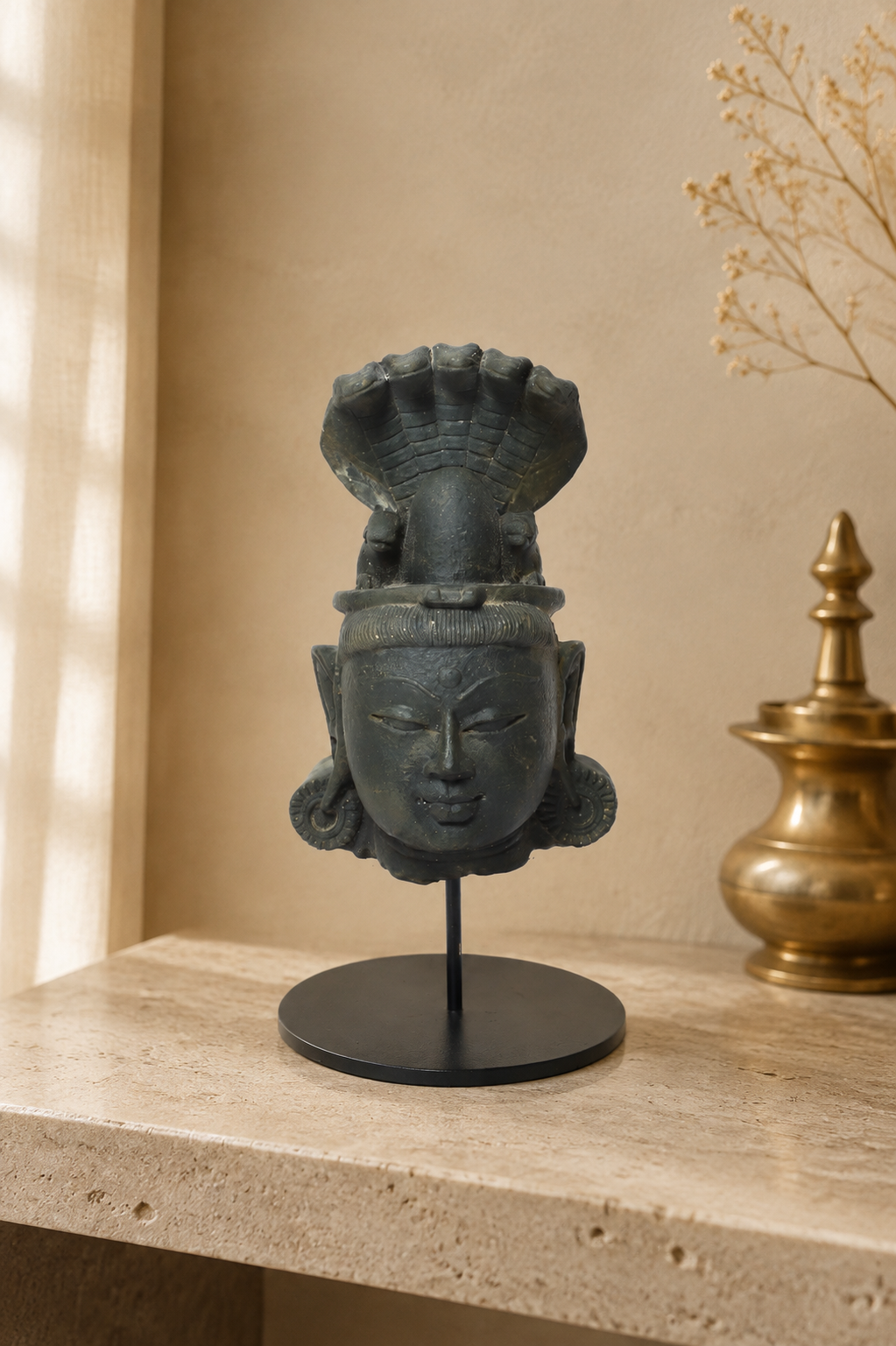 Izzhaar Mahadev Shiva Head Sculpture with Stand