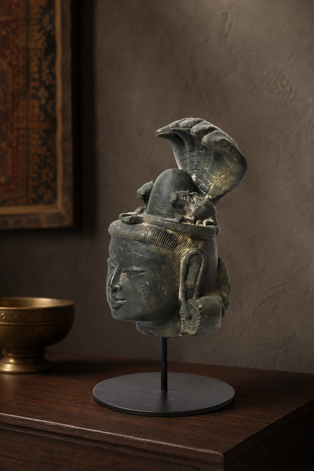 Izzhaar Mahadev Shiva Head Sculpture with Stand