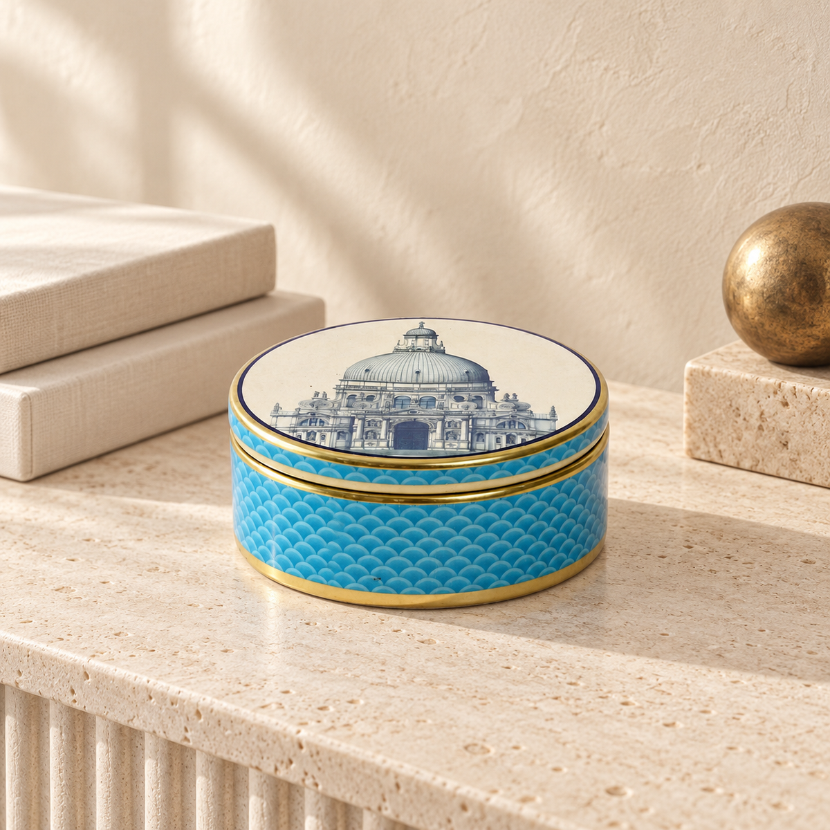 Izzhaar Royal Blue Ceramic Trinket Box