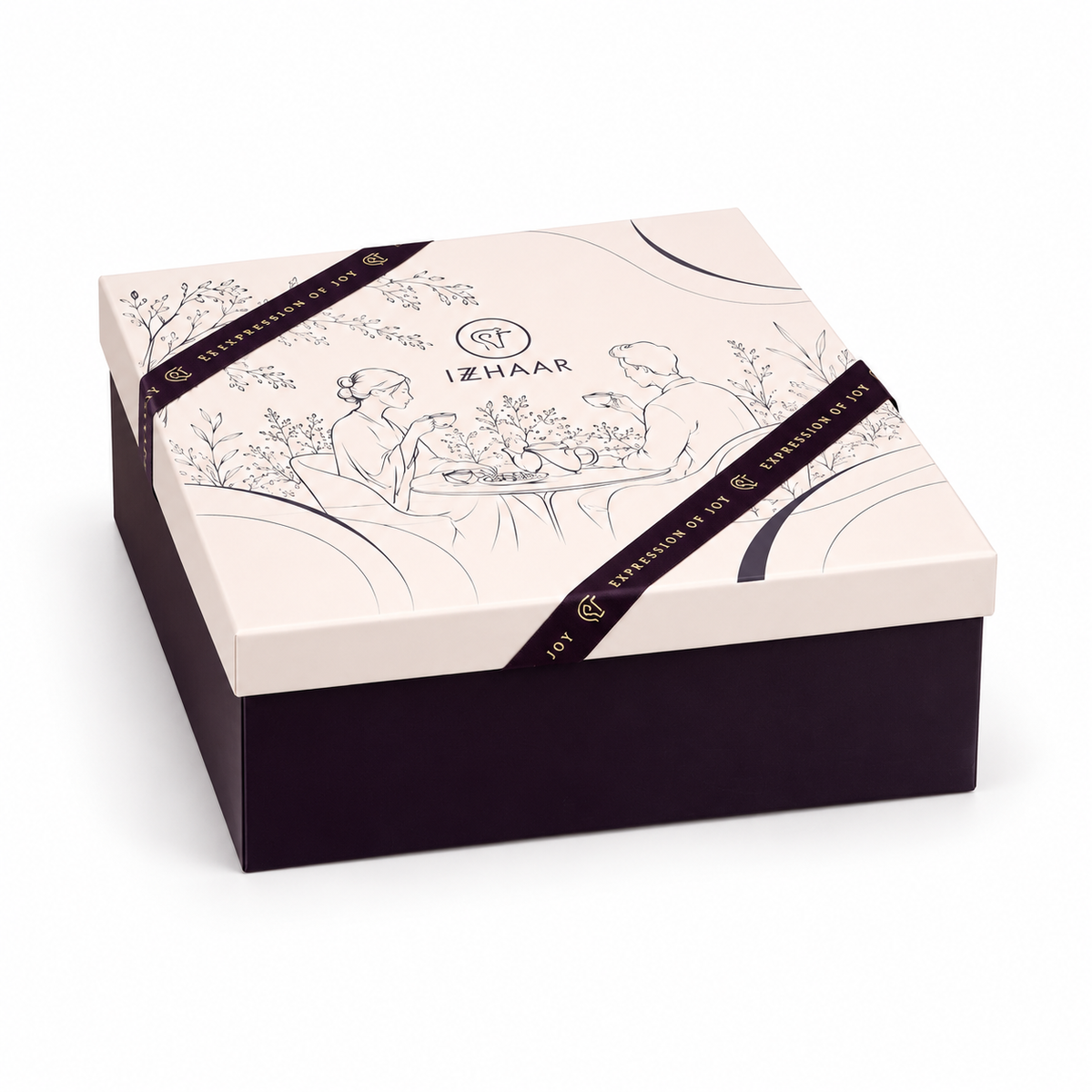Izzhaar Abstract Print Black & White Ceramic Tea Set