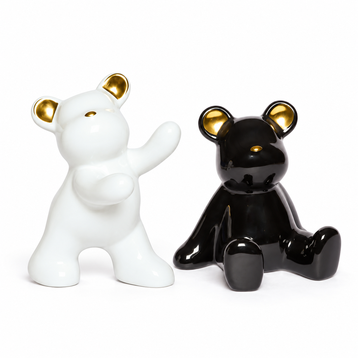 Izzhaar Black & White Bear Decorative Bookend Set