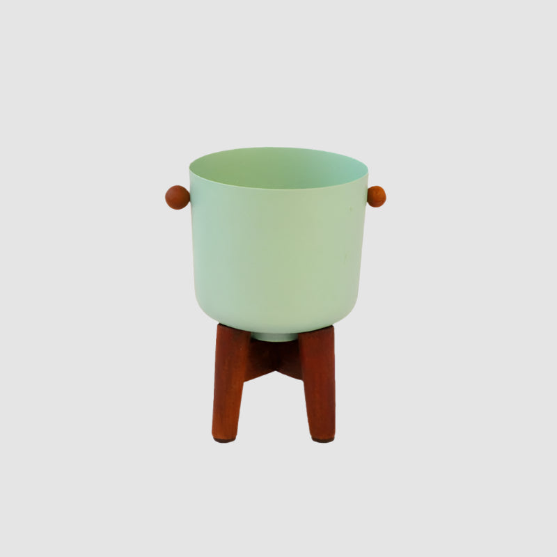 Zinn Vistosa Pot with Wooden Stand