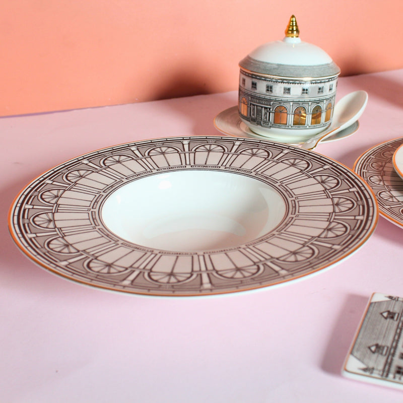 Roman Fine Bone China Pasta Plate Set Of 2