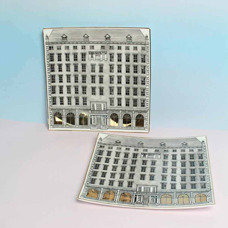 Roman Fine Bone China Square Large Plate Set Of 2