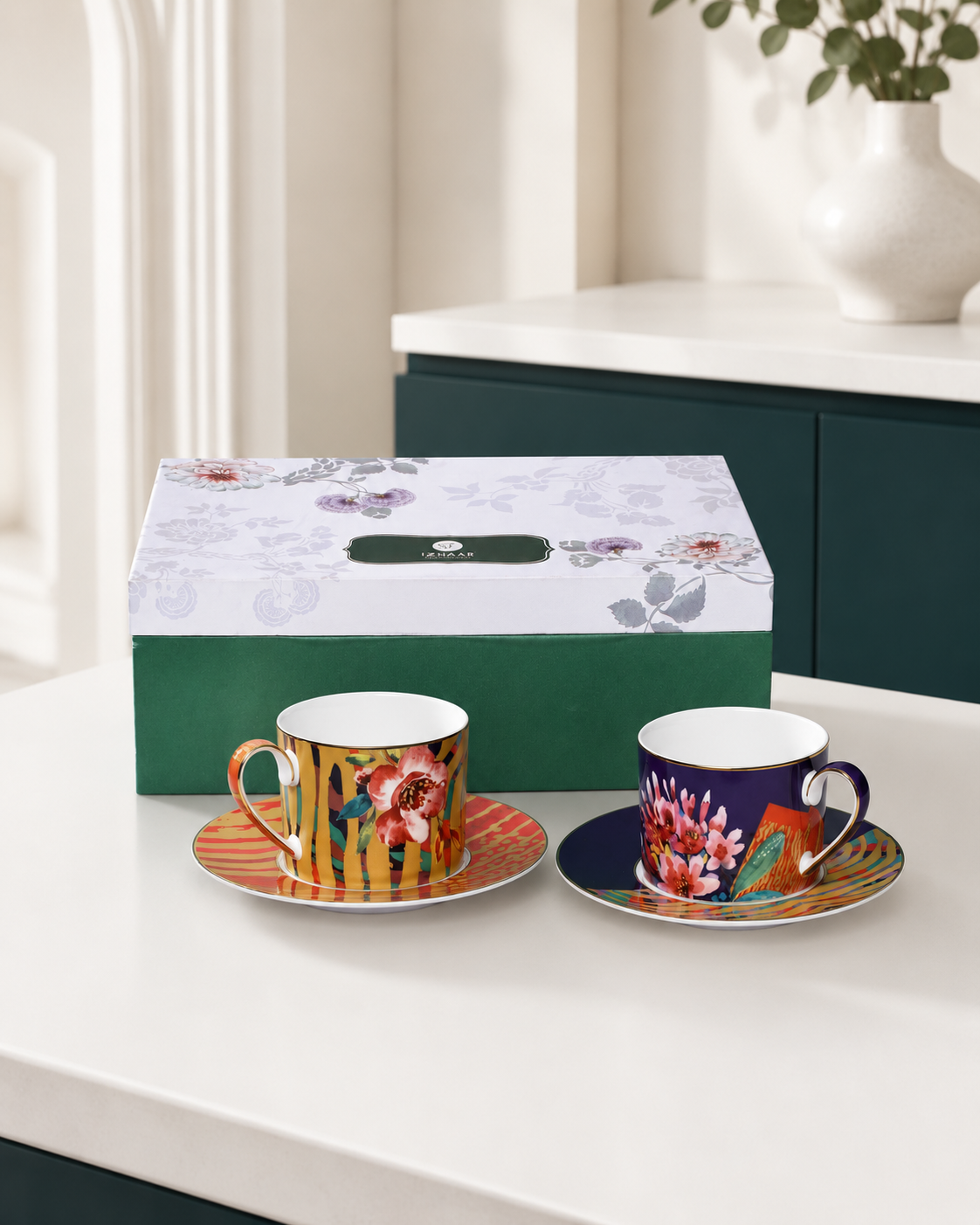 Izzhaar Wild Charm Cups & Saucers Set of 2