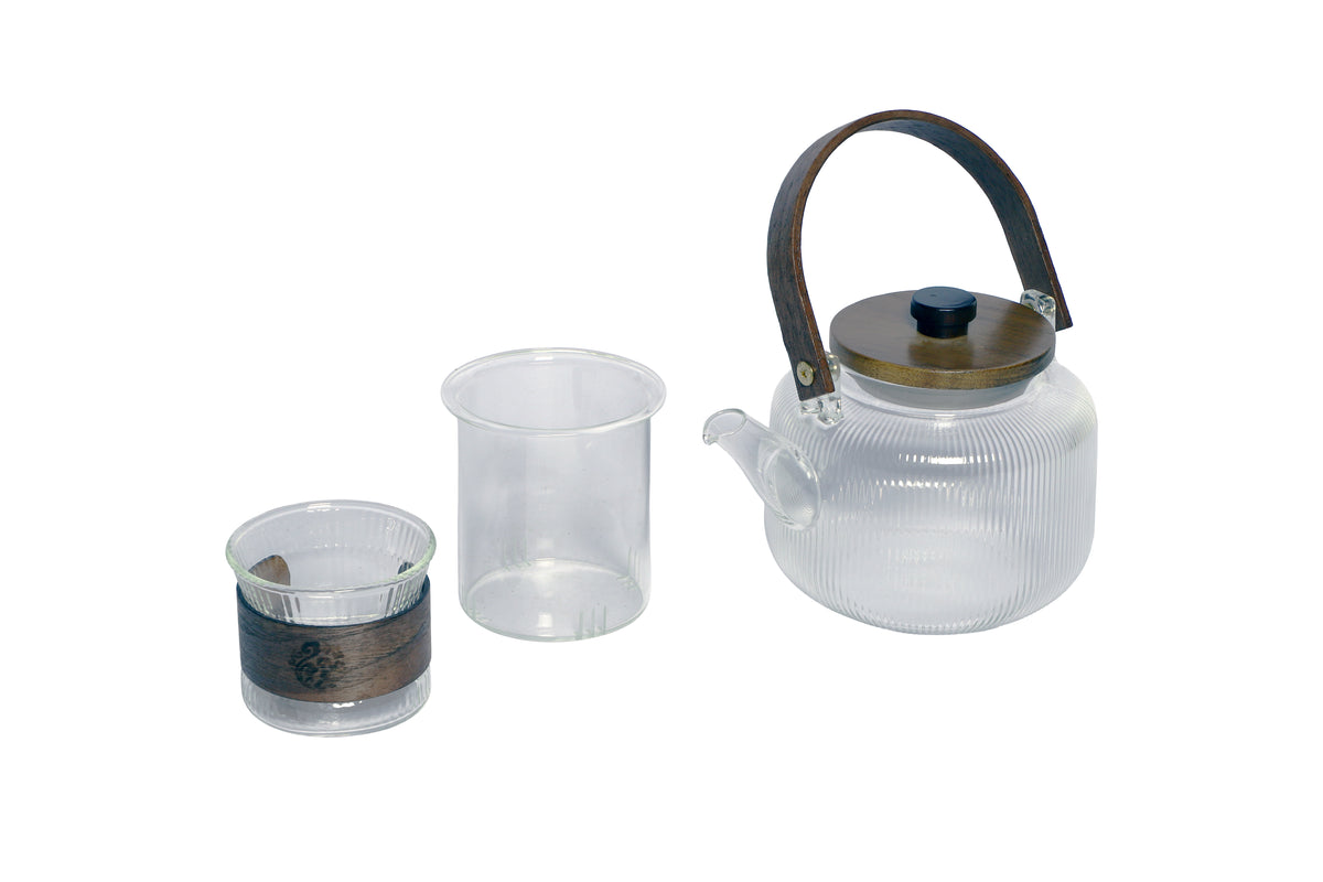 Izzhaar Heritage Glass Tea Set with Teapot & 6 Cups