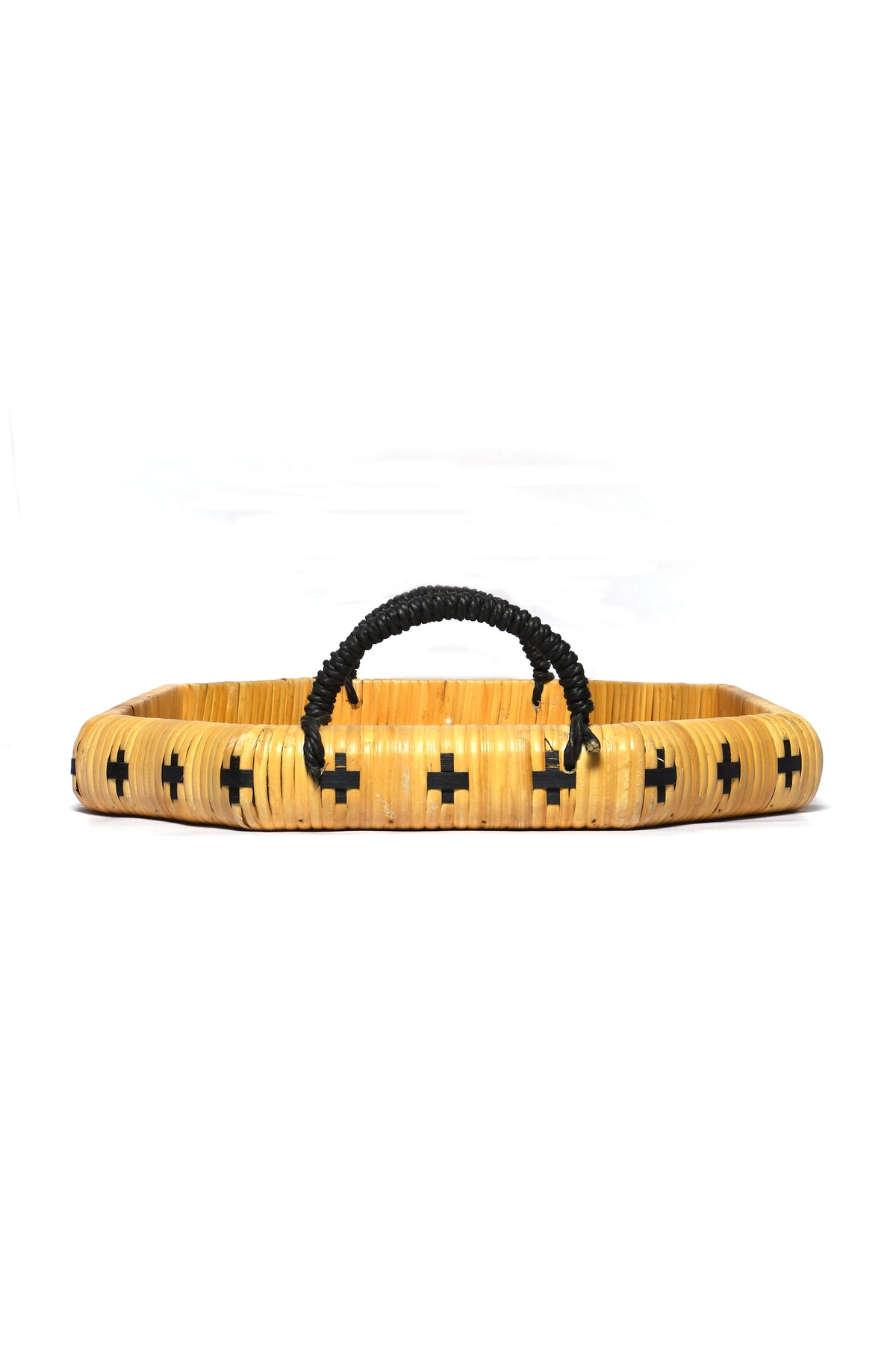Izzhaar Wooden Tray with Metal Handle - Oval