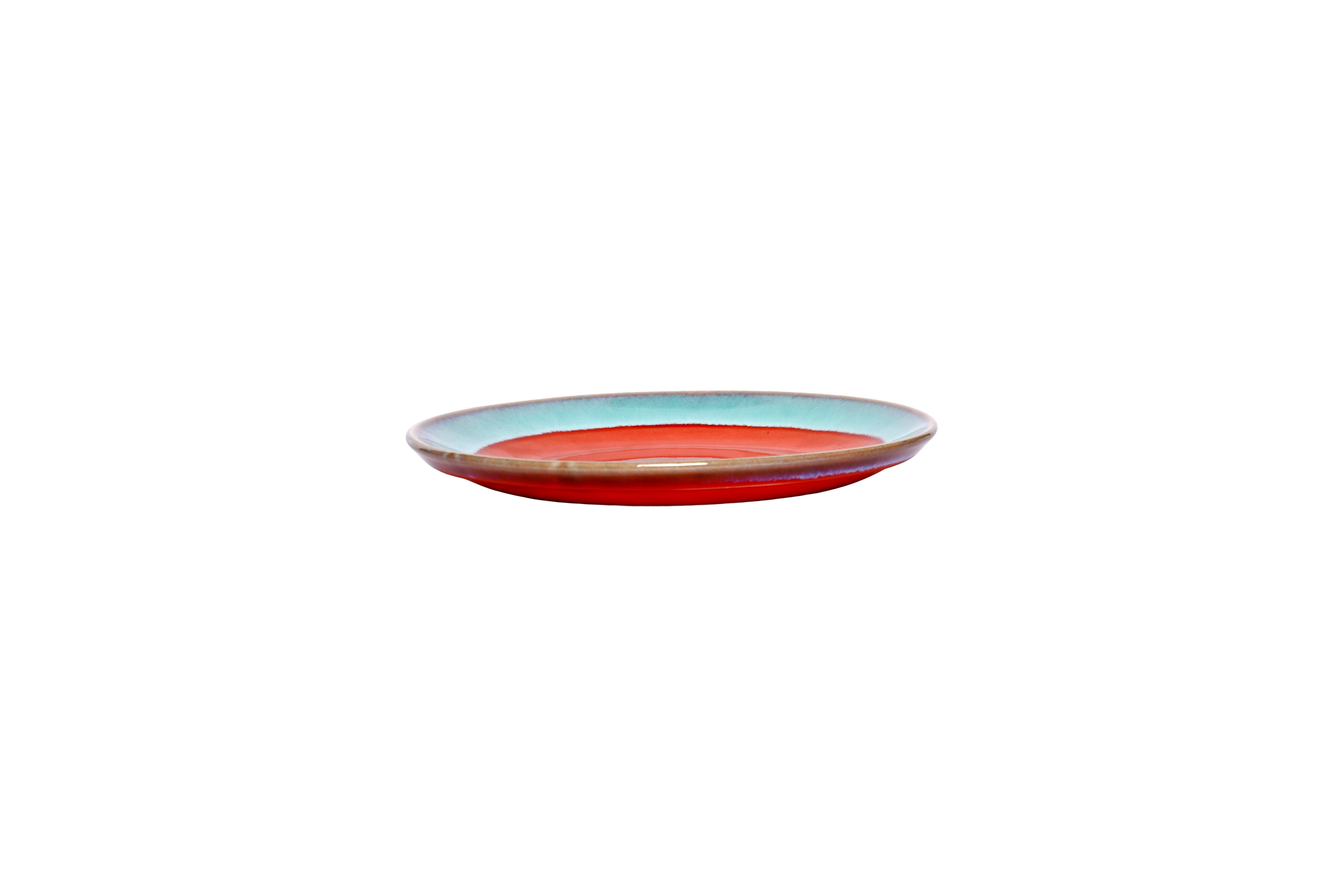 Izzhaar Ceramic red and blue tea set - 1 plate,1 tea cup and 1 rectangular box