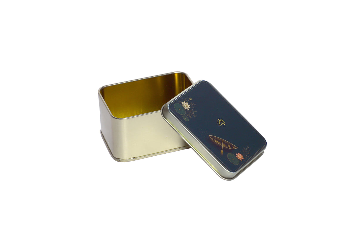 Izzhaar Coastal Summer Tea & Snack Hamper Premium Tea Tin with Ceramic Cup & Saucer Gift Set