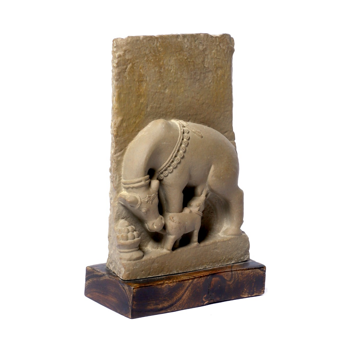 Izzhaar Kamdhenu Sculpture | 12th Century Wish-Fulfilling Cow Hindu Sacred Art Museum Replica