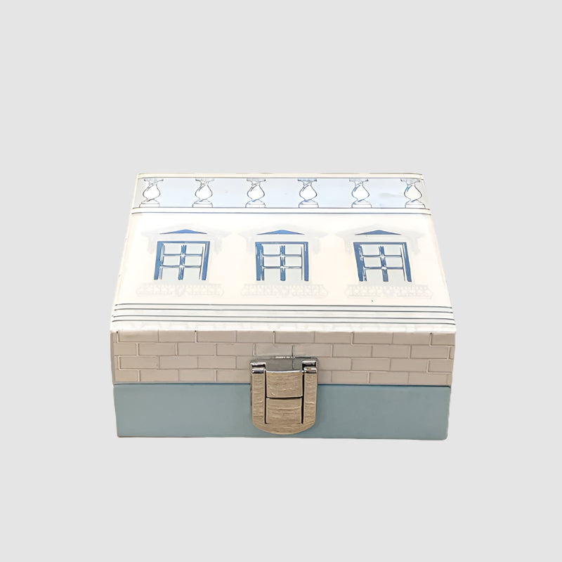 Roman Blue Four Coin Box