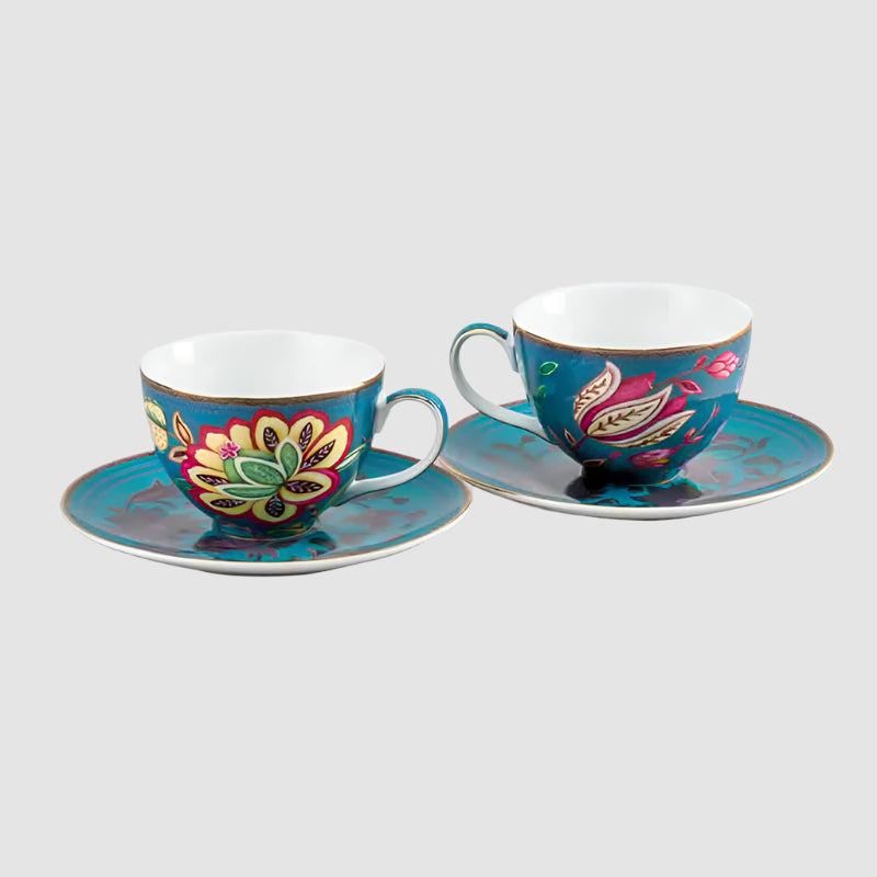 Ceramic Summer Haze Blue Cup & Saucer Set