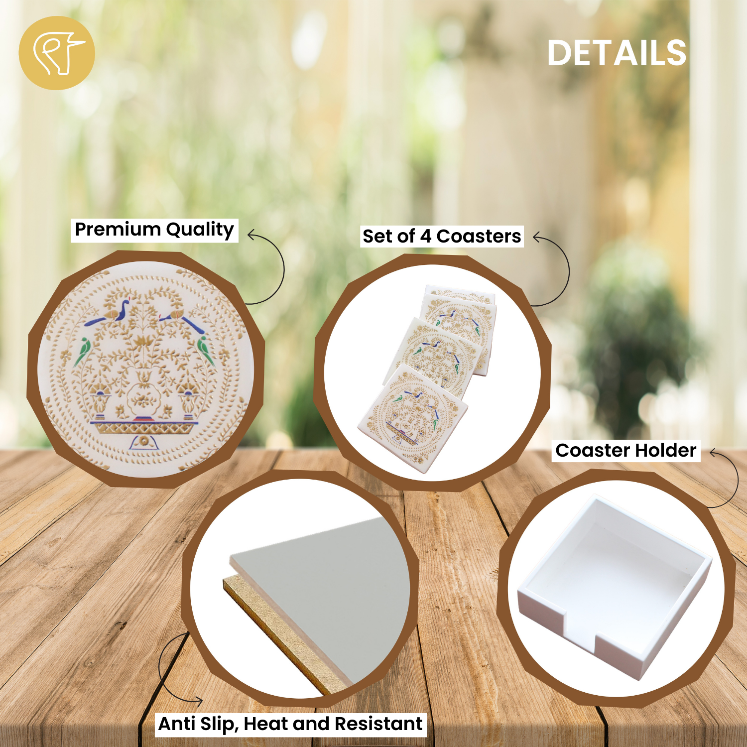 Peshkari Gold Coaster Set