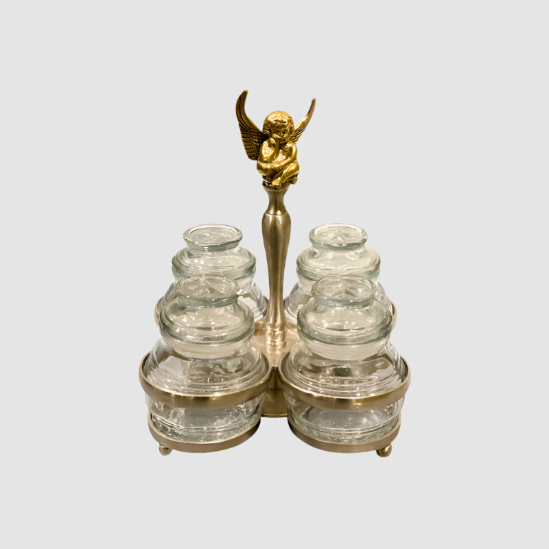 Angel glass Serving Quad-stand