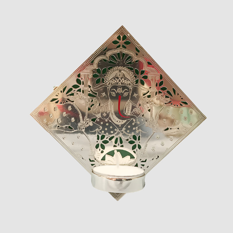 Ganesha Tea Light Frame Silver