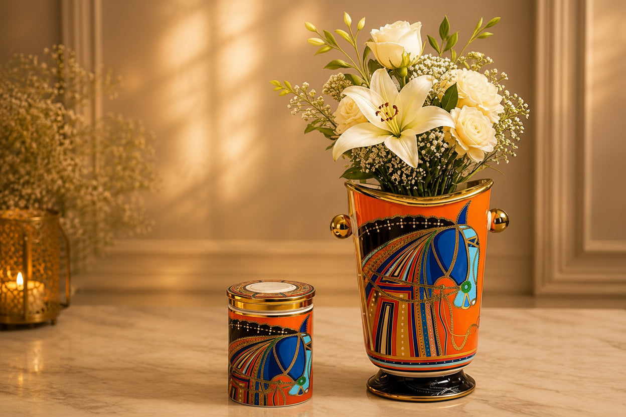 IZZHAAR Mustang Vase and canister set