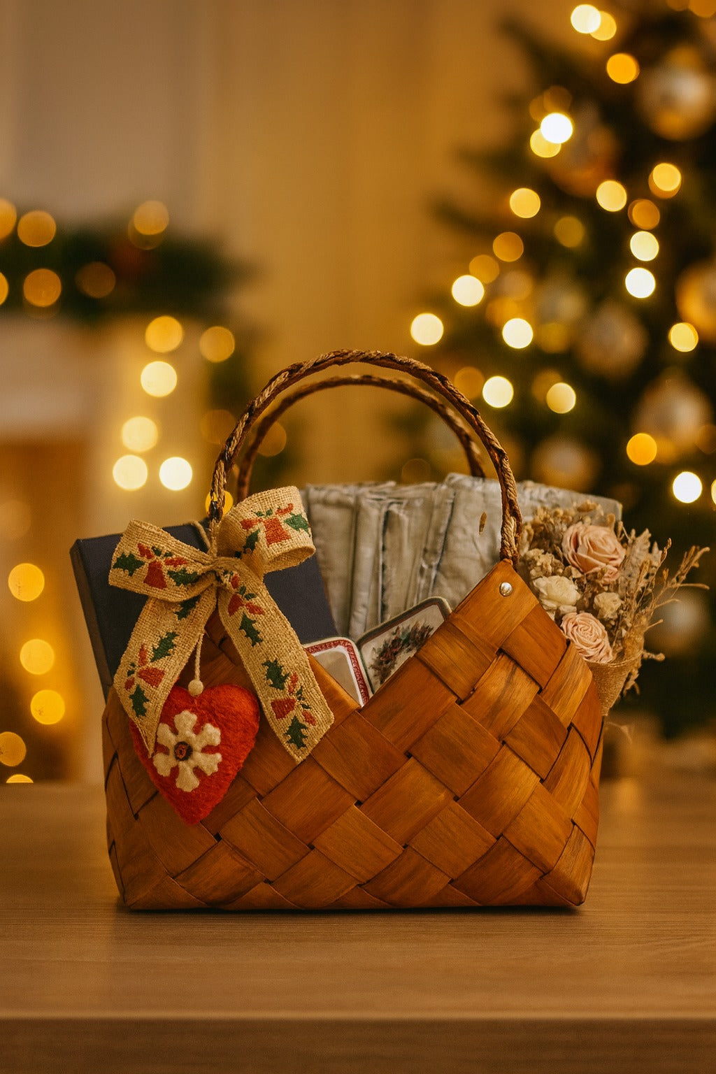 Christmas Cozy Basket – A Handcrafted Bundle of Holiday Warmth
