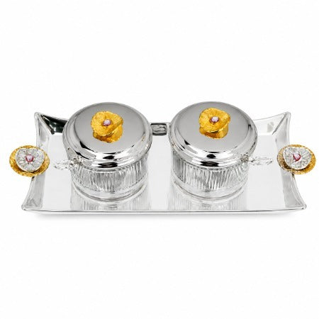 Crystal Bowl & Tray Set