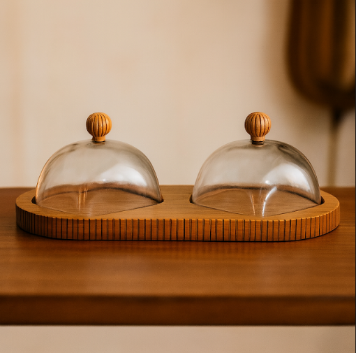 Izzhaar Twin Dome Platter – A Harmony of Craft and Clarity