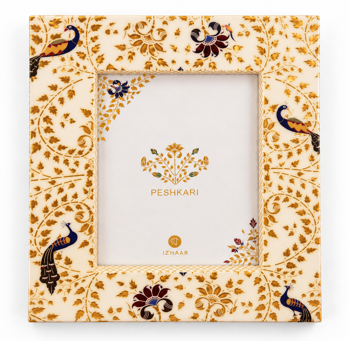 Izzhaar Peshkari Royal Peacock Motif Decorative Photo Frame