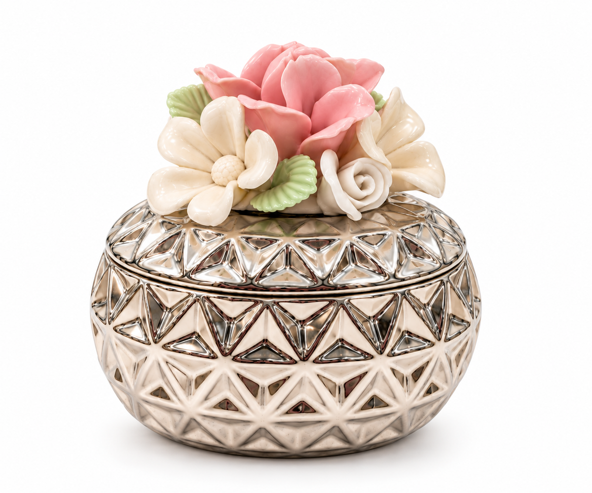 Izzhaar Silver Blossom Trinket Jar