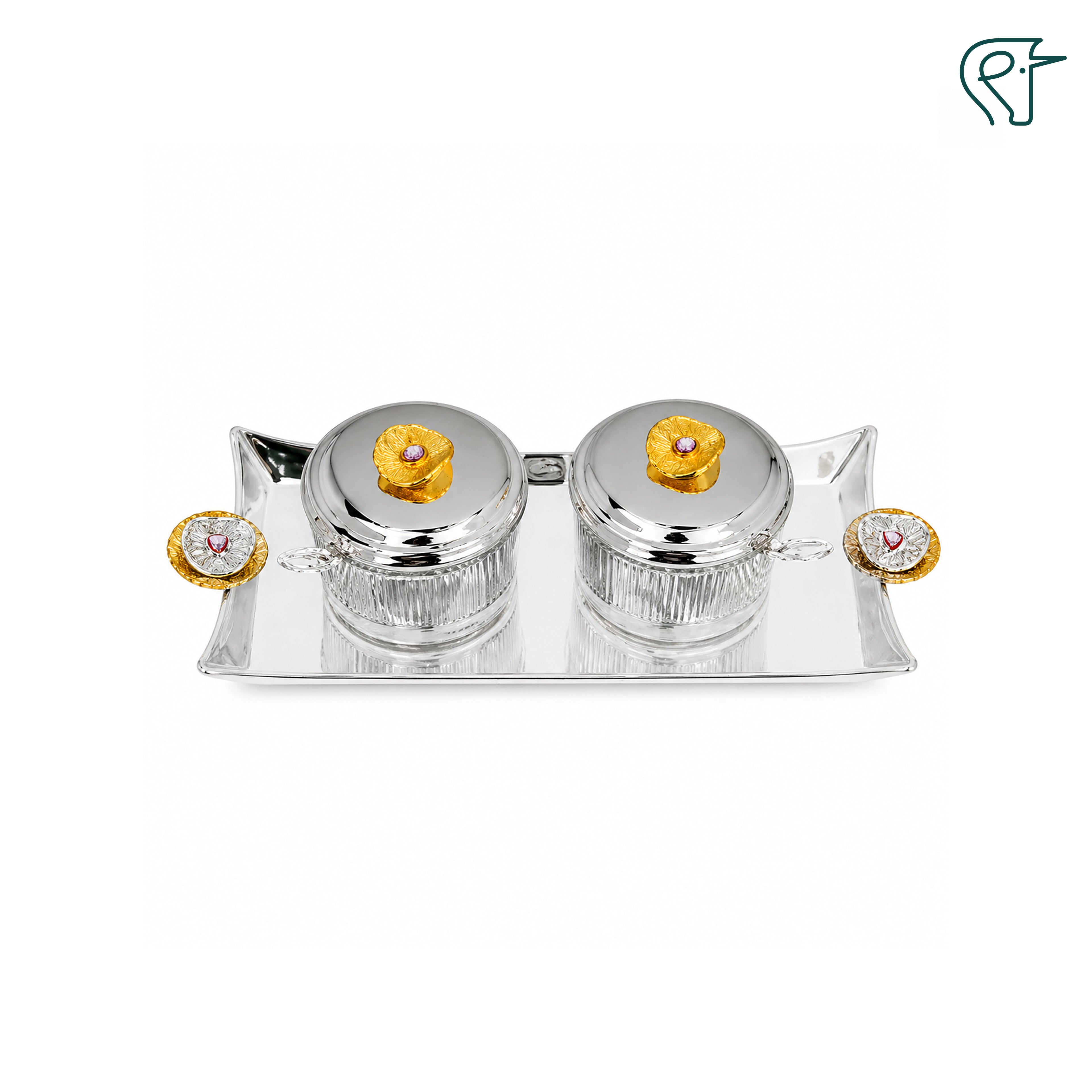 Crystal Bowl & Tray Set