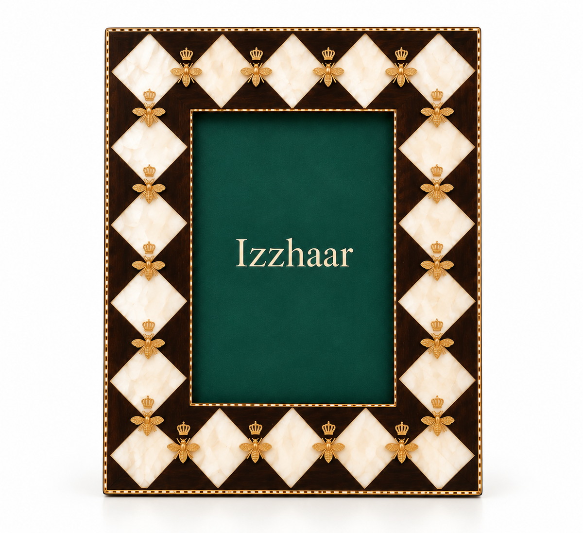 Izzhaar Royal Bee Motif Black & Ivory Photo Frame