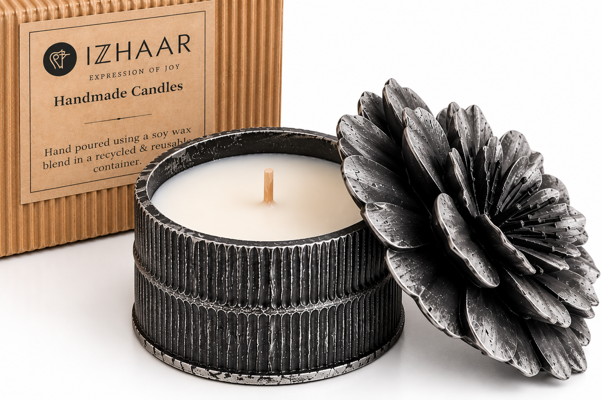 Izzhaar Black Hibiscus Scented Decorative Candle