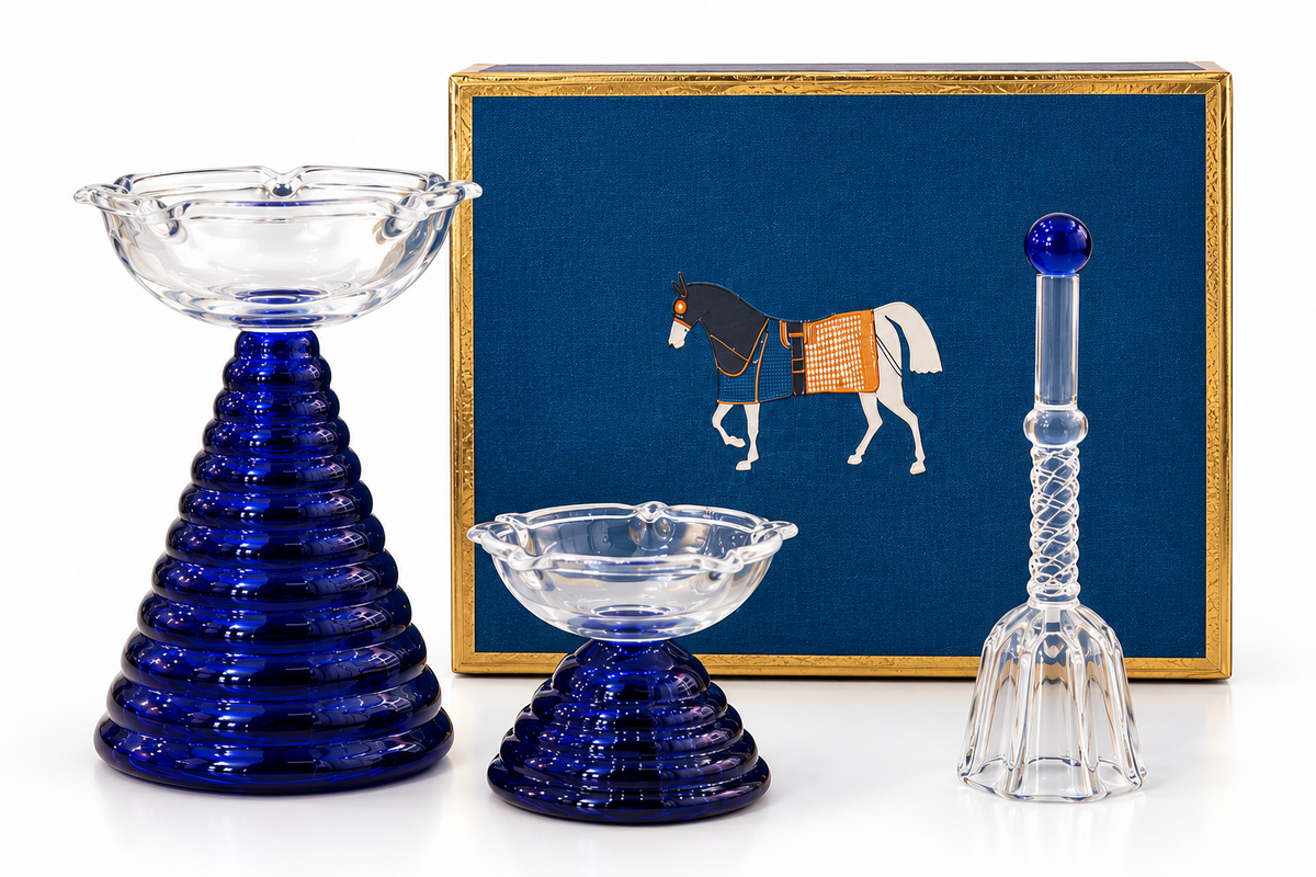 Izzhaar Royal Blue Glass Diya Set