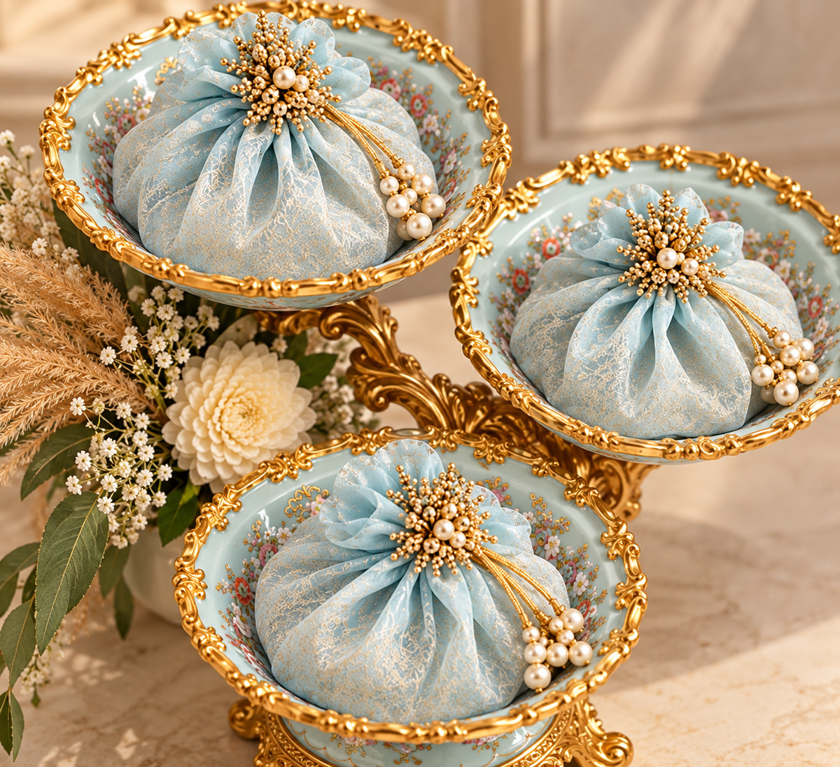 Izzhaar Floral 3- Tier Stand