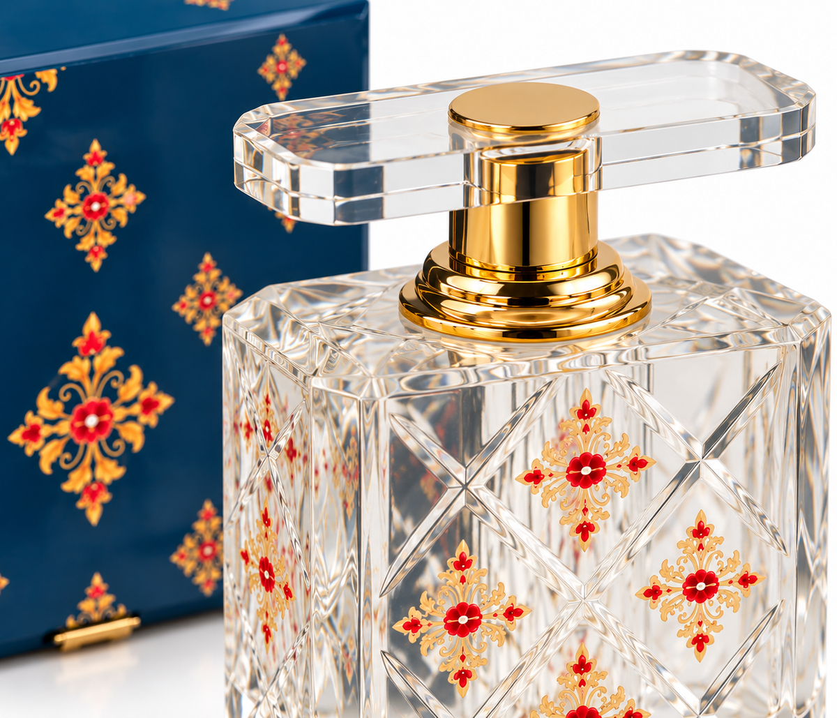 Izzhaar Ornate Floral Crystal Perfume Atomizer