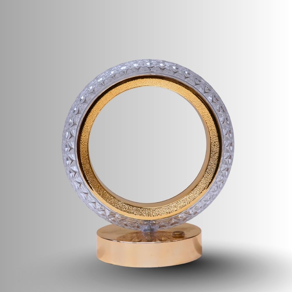 Izzhaar Crystal Ring LED Table Lamp – Luxury Modern Ambient Light