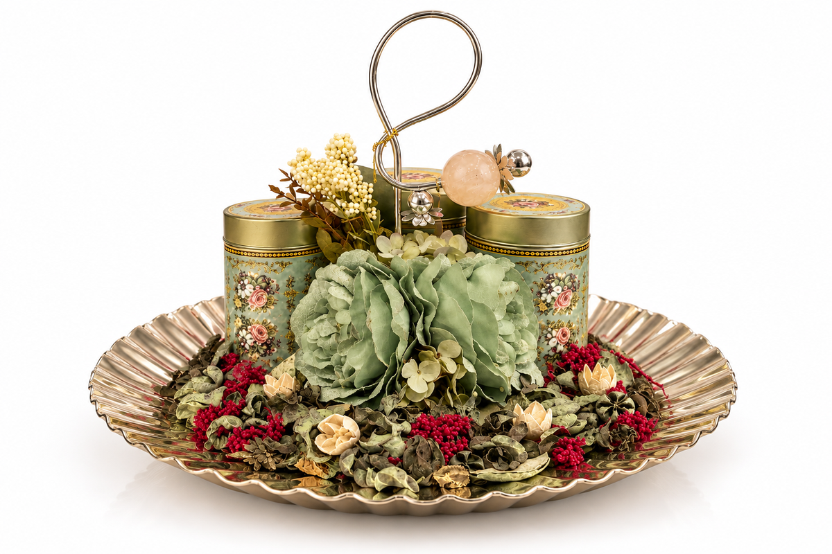 Izzhaar Botanical Charm Silver Platter Hamper