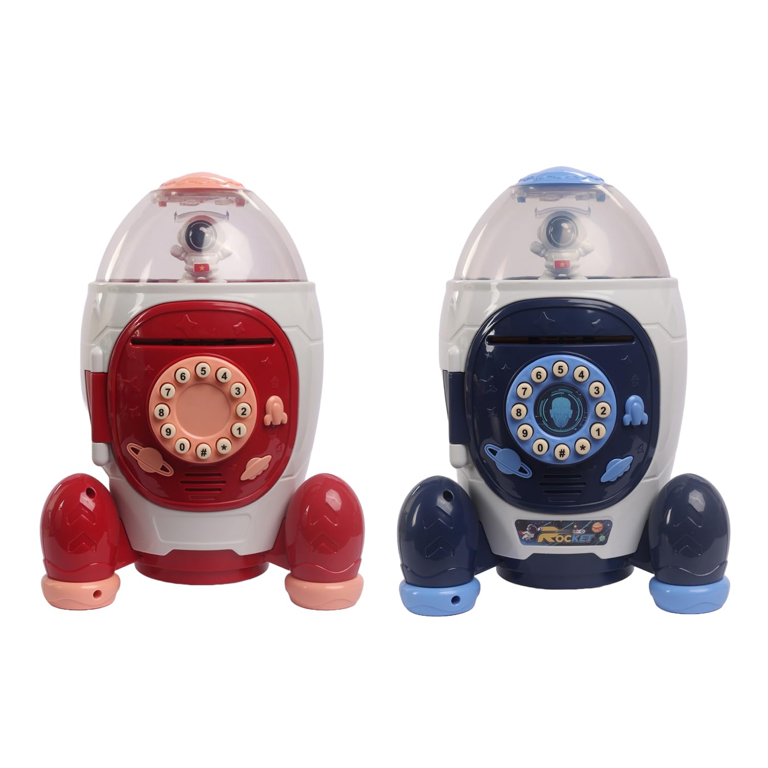 Izzhaar Rocket Piggy Bank with Password & Music – Space Theme Coin Saving Toy