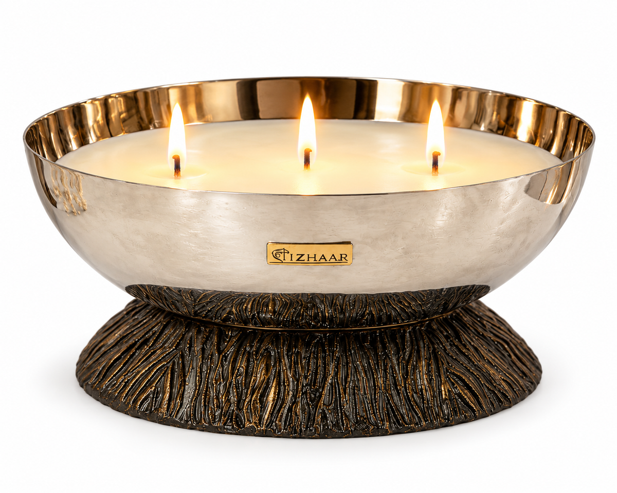 Izzhaar Regal Glow Three-Wick Candle Bowl