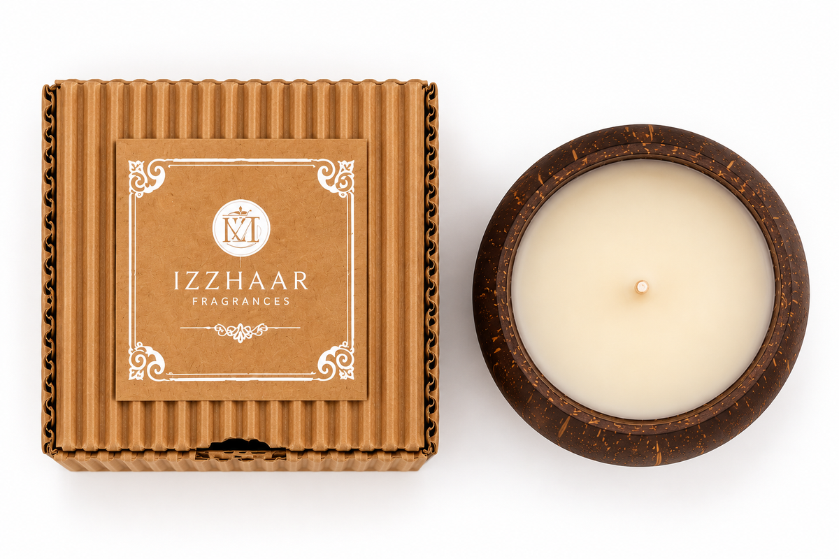 Izzhaar Natural Coconut Shell Scented Candle