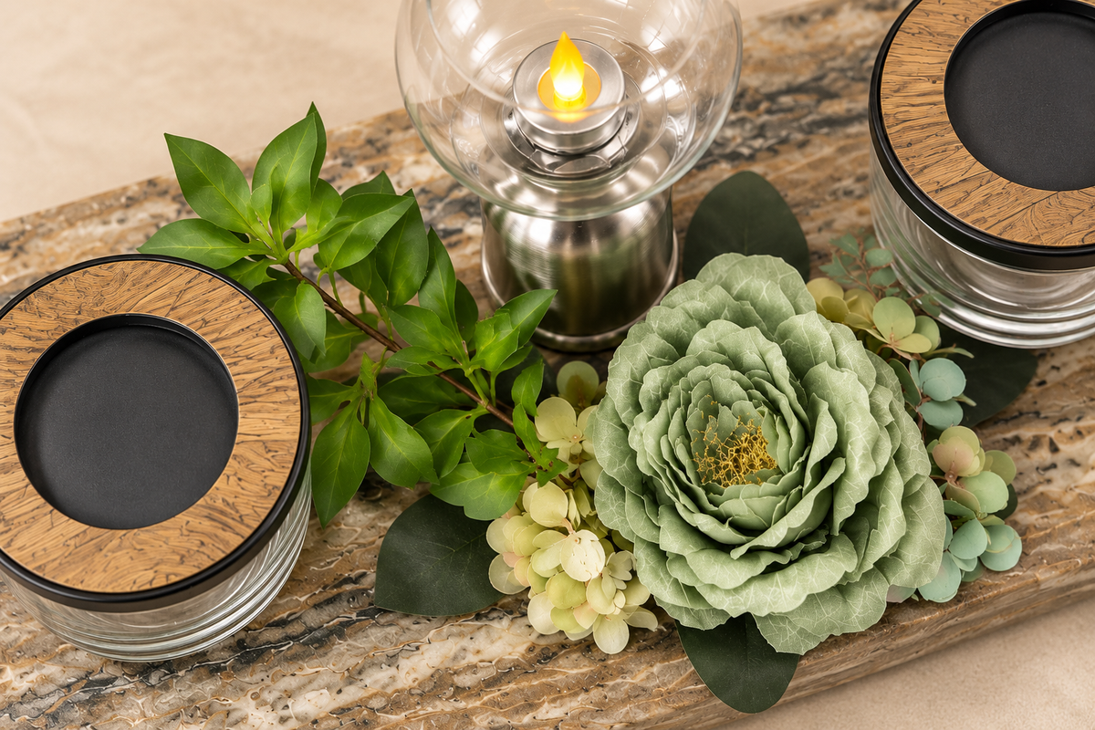 Izzhaar Marble Finish Tray Set