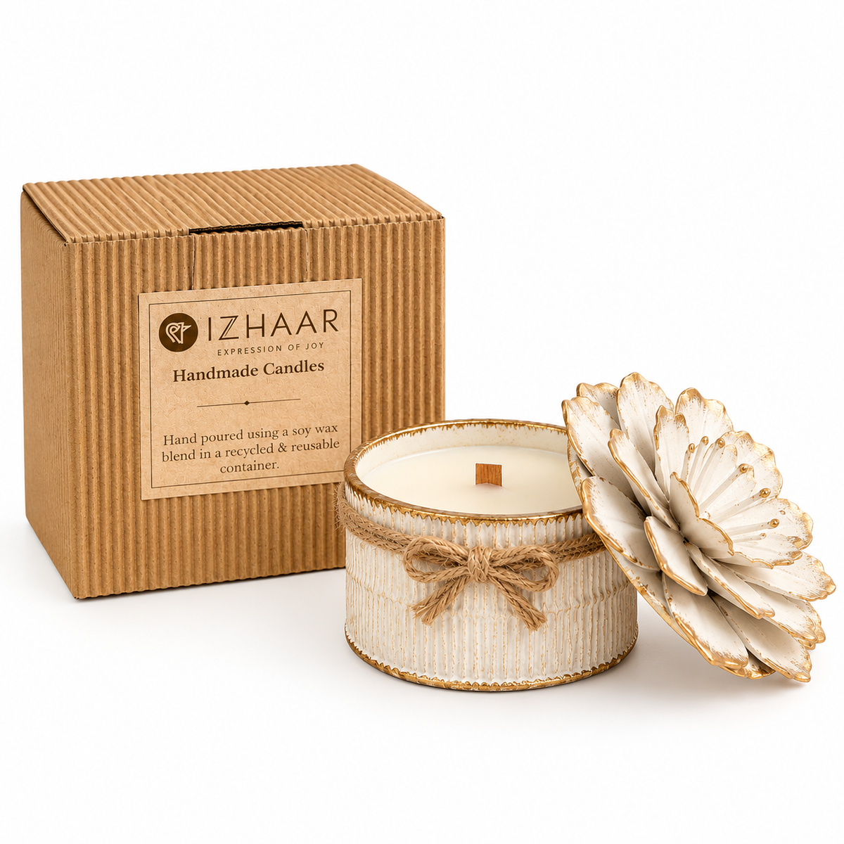 Izzhaar White Hibiscus Scented Decorative Candle