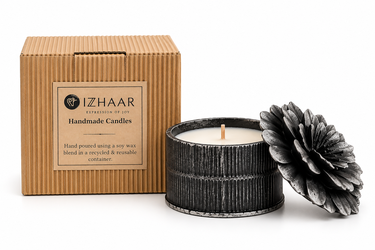 Izzhaar Black Hibiscus Scented Decorative Candle